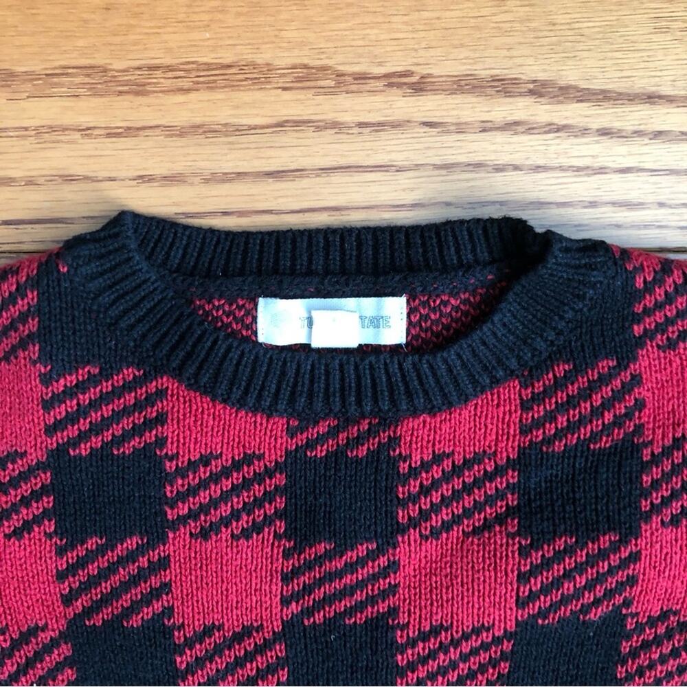 Tucker + Tate Buffalo Plaid red & black Cotton Pullover sweater Boy’s Size 2 - Picture 2 of 8
